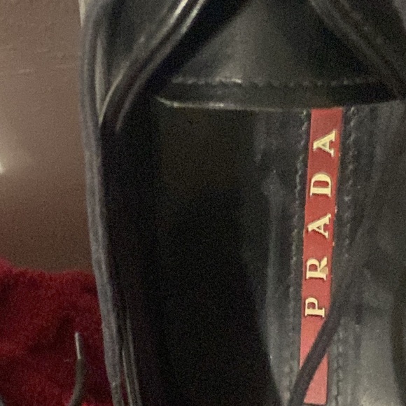 Prada Leather Italy tie👞Mens 9+PRADA Case 6”x2.25Dx2.5W - Picture 8 of 17